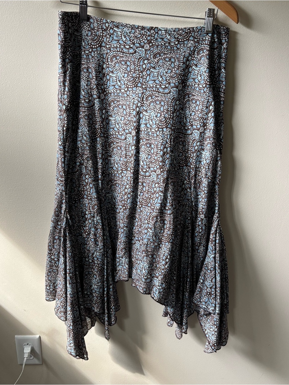 Ana Blue and Brown Paisley Asymmetrical Fairy Skirt